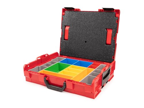 TEKTON Shallow Stacking Tool Box (L-BOXX 1) with 12-Piece Organizer Bin Set and Lid Insert | OLB91012