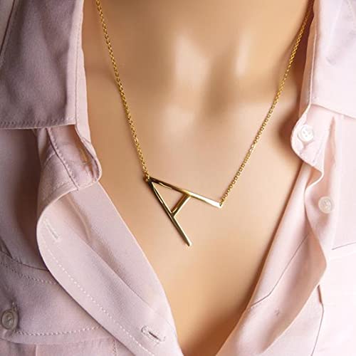 Image of Yellow Chimes Fashion Stainless Steel Gold Plated Initial Letter Pendant for Women and Girls