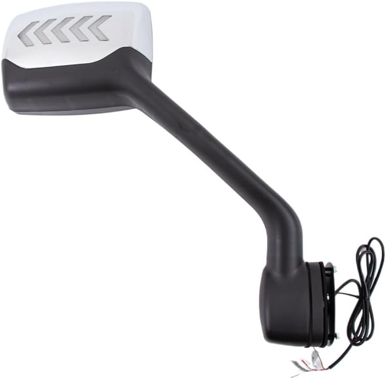 Fit for Truck Kenworth T680 2013-2019 Chrome Hood Mirror Assembly with LED light Five Arrows Driver and Passenger side One Pair