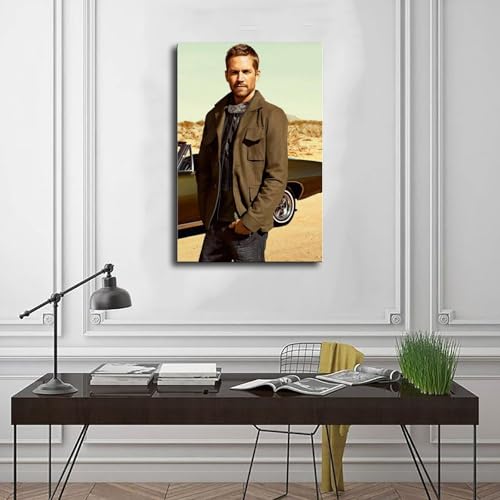 Poster Paul Walker Toile Cadre 30x45 cm GFDJT Tableau Mural Déco Chambre Affiche