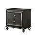 Bowery Hill 2 Drawer Nightstand with USB Charging Dock in Metallic Gray