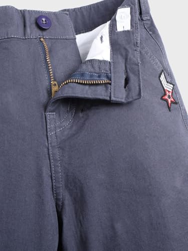 Image of KiddoPanti Boys Solid Cotton Woven Knee Length Formal Shorts