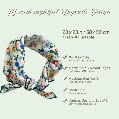 23"x23"Cotton Bandana,Head Scarf for Women Hair,Hair Scarf,Protective Coverage,Fashion Head Wrap3