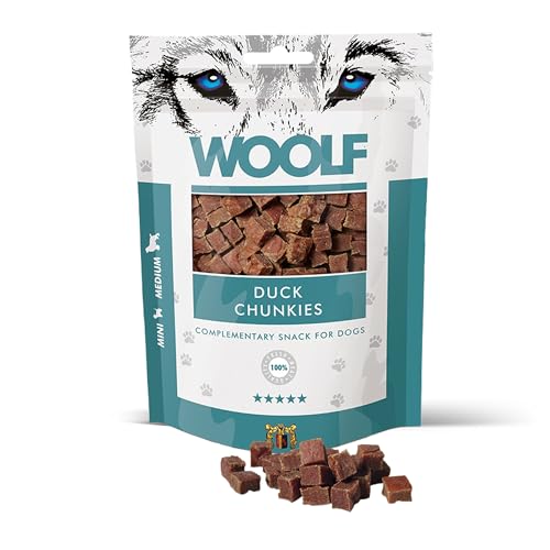 Biscotti per cani snack naturali con carne di anatra 93% senza conservanti premietti per cani addestramento bocconcini ricchi di proteine e vitamine 100 g | WOOLF