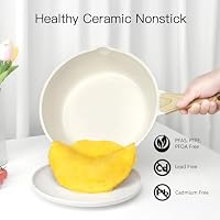 GiPP Ceramic Pots and Pans Set Non Stick - 18 Pcs Nonstick Cookware Set, Non-toxic Healthy Kitchen Cooking Set w/Frying Pans Set, Dishwasher Safe, PFAS PTFE PFOA PFOS Free, Cream White — image 3