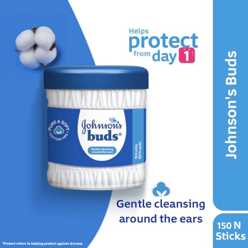 Johnson's Johnson Buds Gentle, 150 Swabs (White, 75 Count)