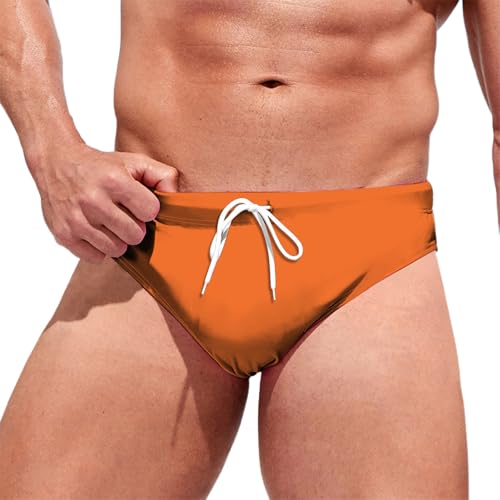 Bañador Hombre Bermuda Bolsillo Traje De Baño Corto Impermeables Bermudas Cremallera Bañadores Rozaduras Compresión Entrenamiento Bolsillos Deportivos Masculino Cómodo en Temporada Informa l (Orange,