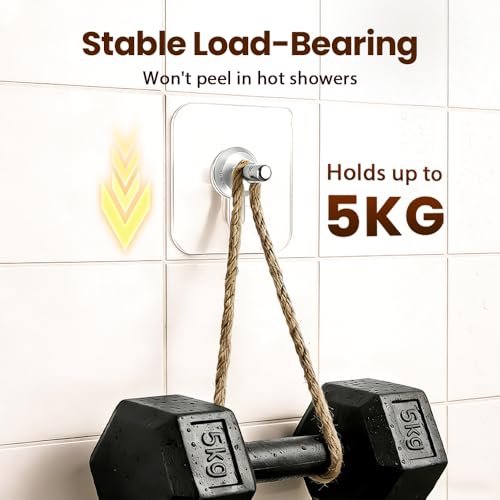 Image of Drill Free Adhesive Hooks,Heavy Duty Picture Hangers Without Nails,Adhesive Wall Hooks for Kitchen & Bathroom,Wall Mount No Drill Screw Stickers for Hanging Picture Frame (12, 2.76*2.76 inch)
