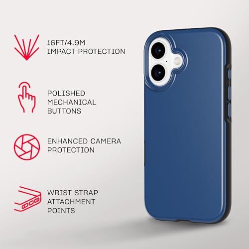 Image of Tech21 EvoDusk for iPhone 16- Compatible with MagSafe - Impact Protection Case 15x Military Standard Tested - in Blue /Black