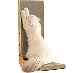FUKUMARU Cat Scratcher, 26.8 Inch L Shape Cat Scratch Pad Wall Mounted, Cat Scratching Cardboard with Ball Toy for Indoor Cats, Large Size