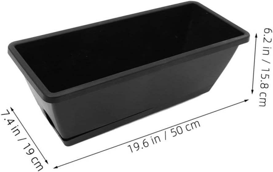 4pcs Rectangular Planting Box for Vegetables and Flowers Deep Garden Planters Drainage Trays for Indoor and Outdoor Use Balcony Patio and Windowsill