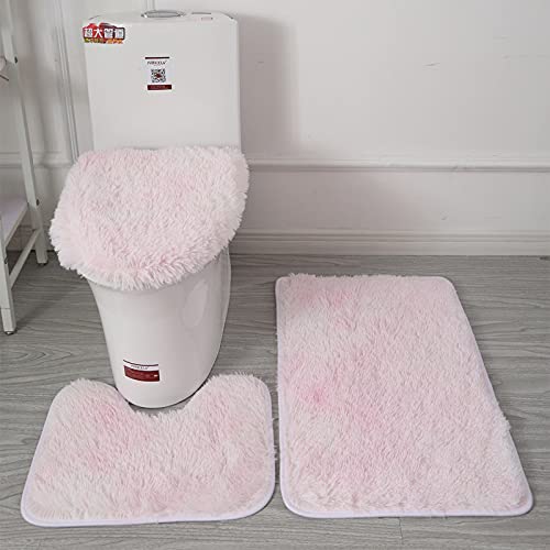 Tapis de toilette absorbant l'eau à poils longs ensemble doux 3 pièces