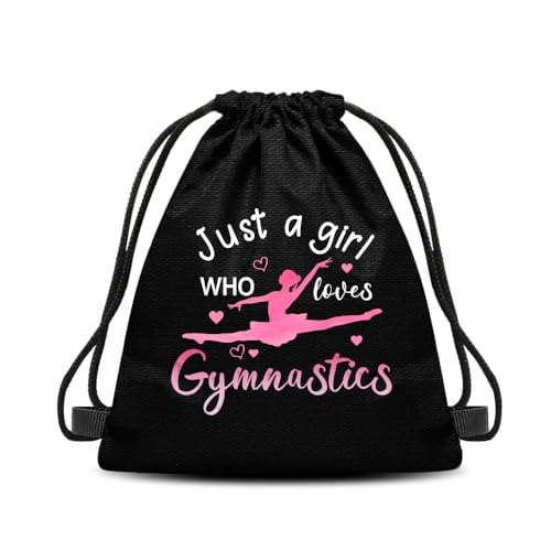 Tofwaol Gym Drawstring Backpack for Gymnastics Bag for Girls Grip Bags for Gymnastics Gifts for Girls Women Gym Birthday Gifts for Daughter Granddaughter Gymnast Drawstring Sackpack for Gymnasts