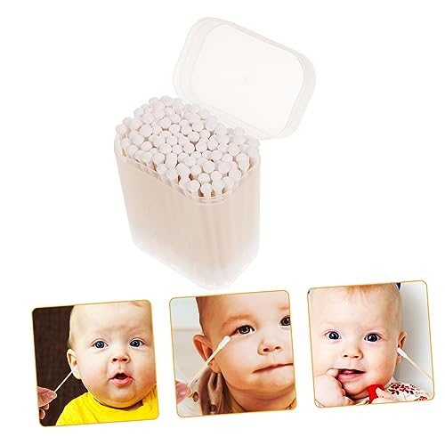 Gogogmee 100pcs Disposable Cotton Sticks Double-ended Baby Cotton Swabs Stick for Home Travel and Outdoor Activities