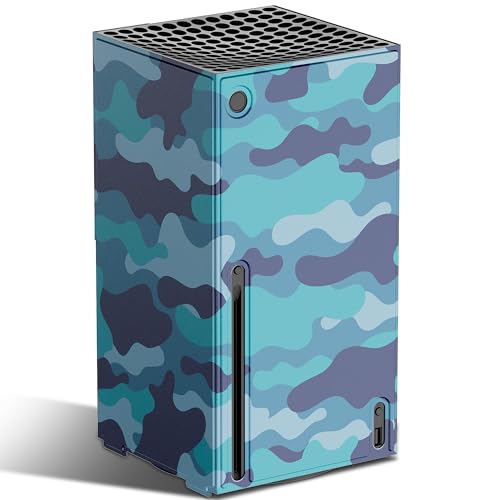 Mytrix Full Wraps - Funda protectora para consola Xbox Series X, resistente a los arañazos, camuflaje azul