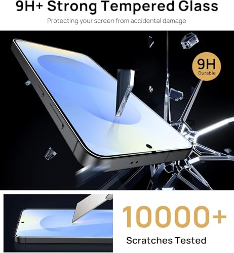 Image of Mr.Shield Screen Protector for Samsung Galaxy S25 Plus and S24 Plus, 9H Hardness Tempered Glass Screen Guard, Military Grade Shatterproof, Easy Installation Tray, HD Clarity, Case-Friendly [2 Pack]