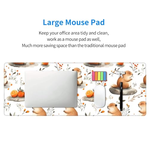 Tapis de souris de jeu XXL cochon d'Inde pour un bureau fleuri et ordonné