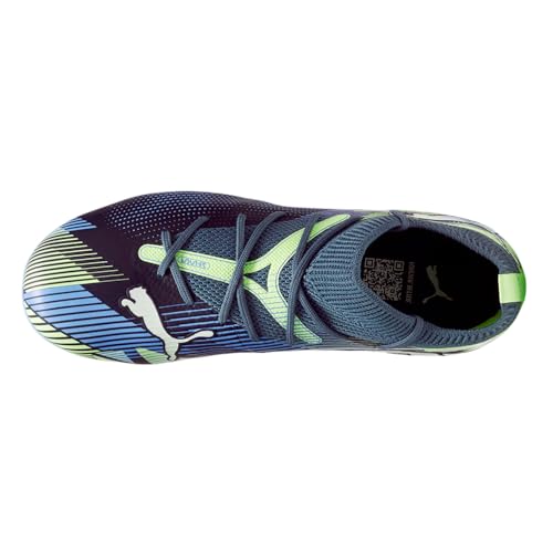 PUMA Kids Boys Future 7 Match Soccer Cleats - Blue, Green, Grey - Size 3 M4