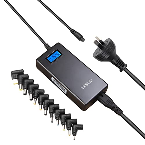 70W Universal Laptop Charger with LCD Display, Slim AC Adapter with 5V2.4A USB Port for HP/Compaq, IBM/Lenovo Thinkpad, Dell, Sony, Acer, Toshiba and More, 12 Connectors DC 18.5V 19V 19.5V 20V