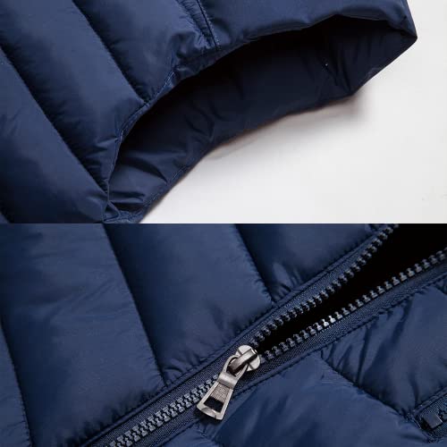 Msmsse Men's Outerwear Vests Winter Quilted Padded Vest Gilet Casual Removable Hooded Puffer Vests Blue M #TOP5