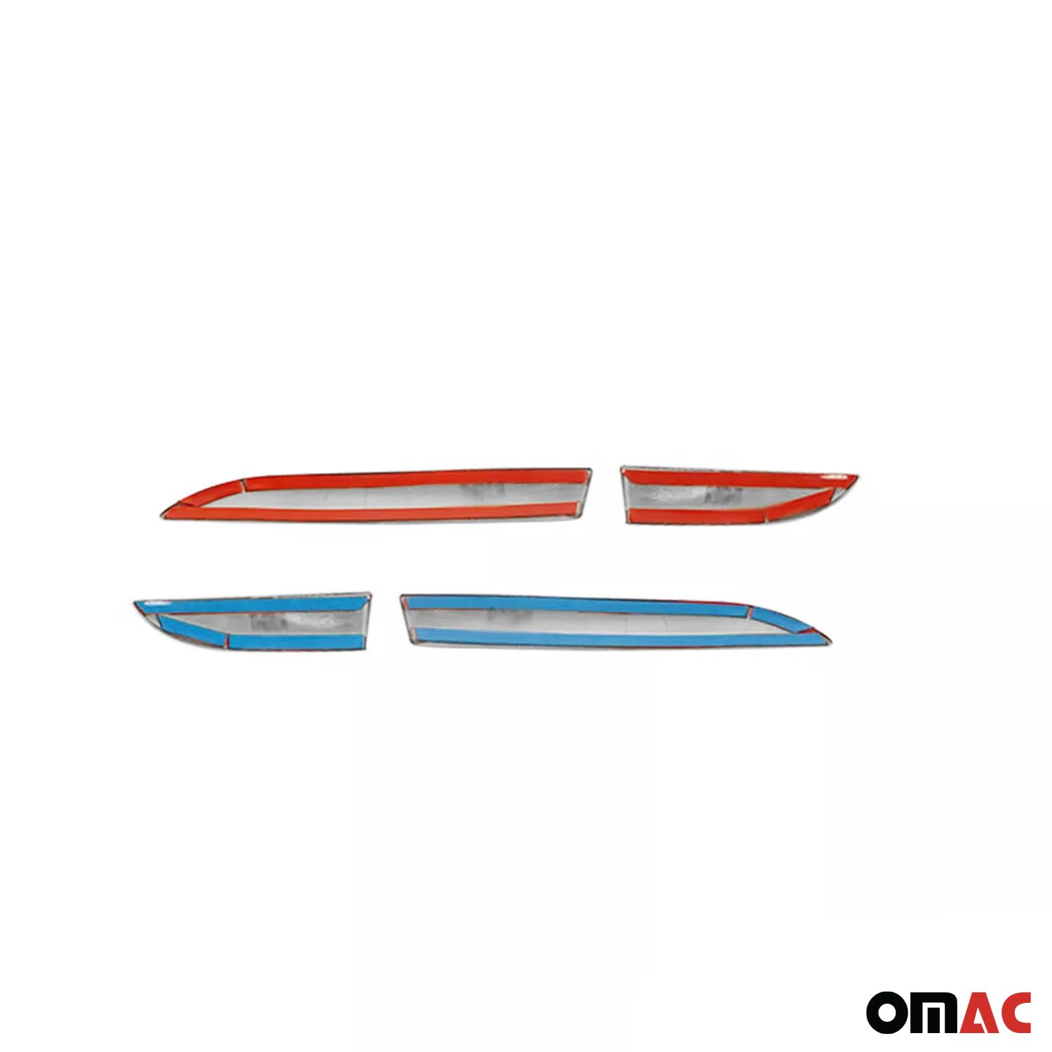 OMAC Set Listelli Fanali E Luci Posteriori Per Renault Clio IV (2012-2019) | 6 Pezzi In Acciaio Inox Cromato