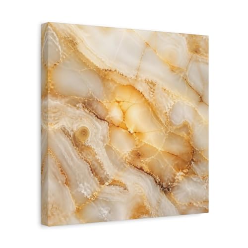 Toile onyx abstrait or et blanc au rendu luxueux avec châssis de 3cm