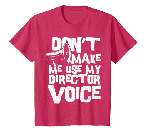 Director: Don't Make Me Use My Dire - Filmmaker T-Shirt, Youth, Red Heather, Small