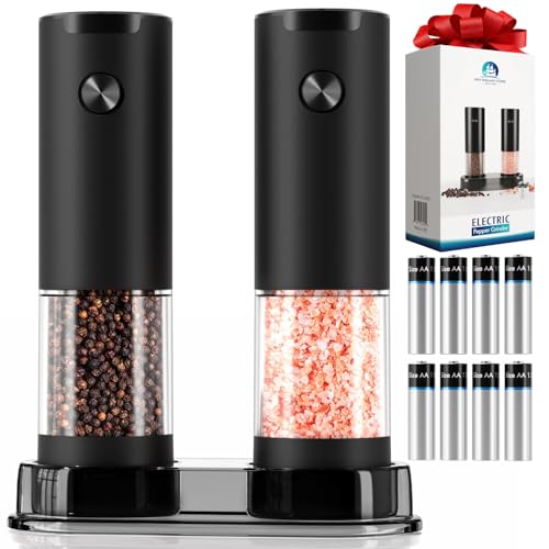 Electric Salt and Pepper Grinder Set, Includes 8 AAA Batteri