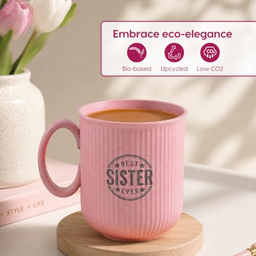 Image of Eha Earth Friendly Return Gift for Sister Made with Rice Husk | Set of 1 | Rakhi Gift for Sister | Printed Mug | Rakhi Hamper | Gift for Rakshabandhan