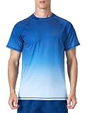Mens Short Sleeve Swim Shirts Rash Guard UPF50 Sun Protection Quick Dry Beach Shirts Fishing T-Shirt