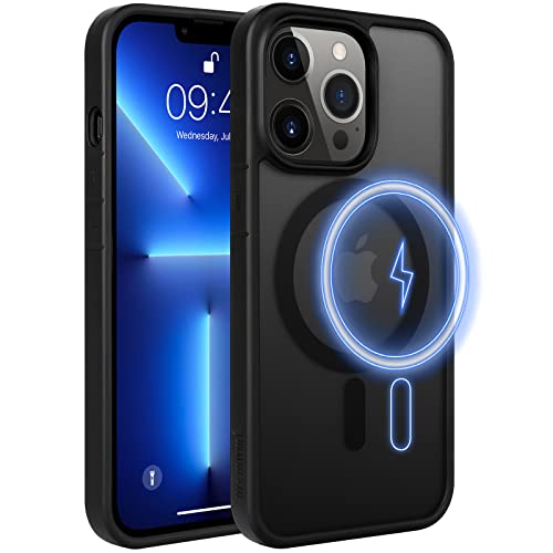 memumi Magnetic Case Designed for iPhone 13 Pro [Military Grade Protection&Compatible with MagSafe] Translucent Matte Back Cover Compatible with MagSafe Case for iPhone 13 Pro Magnetic Shocproof Case