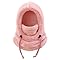 FIRITHYC Kids Balaclava Ski Mask, Windproof Thermal Fleece Face Cover for Winter, Hat Hood & Neck Gaiter Set for Boys Girls (Pink)