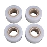 Zeroupshop Nastro per innesto di alberi, pellicola elastica in PE, per innesto di frutta e verdura, involucro sicuro senza nodi, per agrumi, uva e pomodori, bianco, 3 mm x 100 m, confezione da 4