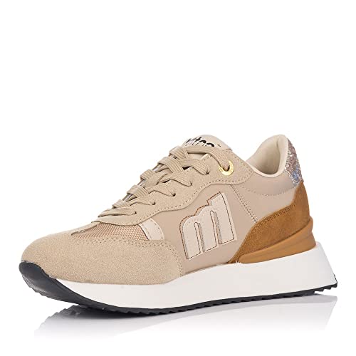 MTNG Deportivas Mujer Deportivas Golden 60277 Mujer | Deportivas Sport | Cierre con Cordones | 52974 | Beige