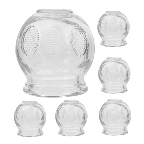 6 Ventouses en Verre Transparent Healvian pour le Massage et la Relaxation du Corps et Visage
