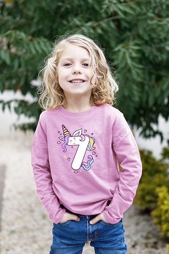 Image of Unicorn Birthday Shirts for Toddler Girls Outfit 7th 8th Shirt Seven Eight Year Old