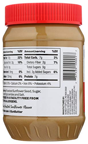 Image of SunButter Creamy Sunflower Seed Butter, 16 oz Nut-Free Spread with 7g Plant-Based Protein, Roasted Rich & Savory Flavor, Smooth Texture | Vegan, Kosher & Non-GMO (Pack of 2)