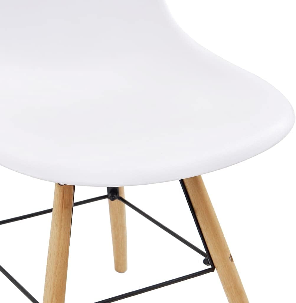 vidaXL Dining Table and Chair White for Chair, Black and Oak for Table