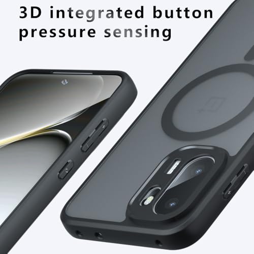 Image of Hybrid Shockproof Back Cover for OnePlus 15R 5G Magnetic Mag-Safe Compatible Case, Hard PC Back + Soft TPU Bumper, Translucent Smoke Matte Finish, Slim Protective Phone Case (OnePlus 15R)