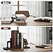 MyGift Book Ends Decorative, Bookends for Shelves, Metal Bookends for Heavy Books, Office Decor for Men, Wood Book Stopper, Realistic Industrial Pipe Design, Dark Brown