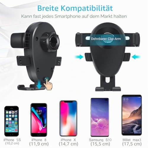 Kaome Handyhalterung für Runde lüftungen Mercedes Benz Handyhalterung Auto Lüftung Einhandbedienung Kratzschutz KFZ Handy Halterung für… – Ansicht 5