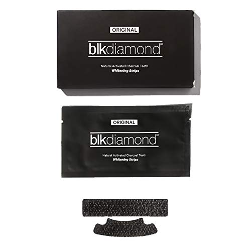 Blkdiamond - Premium Activated Charcoal Teeth Whitening Strips - Natural Coconut Charcoal - Enamel Safe for a Proven Whiter and Brighter Smile - 14 (Top and Bottom) Premium Organic Carbon Strips