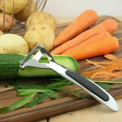 ARA CHOICE Heavy Duty Chrome Alloy 2-in-1 Peeler with Bottle Opener - Stainless Steel Kitchen Tool for Fruits and Vegetables - Silver - Image 4