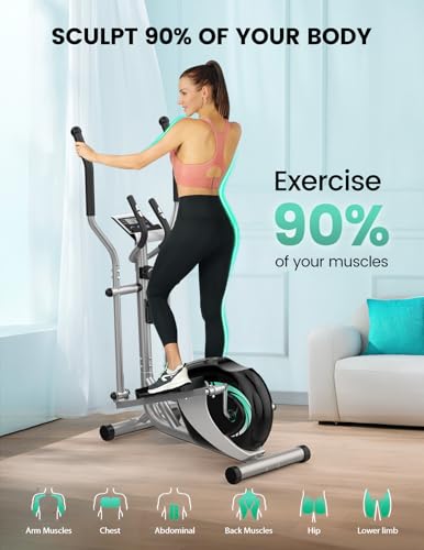 Variante de THERUN bicicleta eliptico magnética 8 niveles Verde