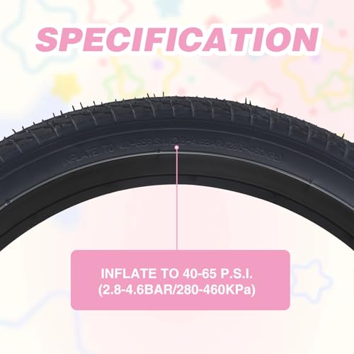 ZUKKA 2PCS Faltbare 16 Zoll 16x1.75 Fahrradreifen Mantel 47-305 Plus 2PCS 16 Zoll Schlauch für MTB, Dreirad,Schwarz