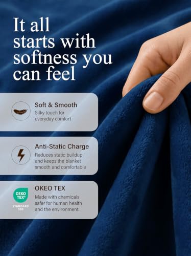 Image of Utopia Bedding Ultra Soft Fleece Bed Blanket Full Size Navy (90x84 Inches)