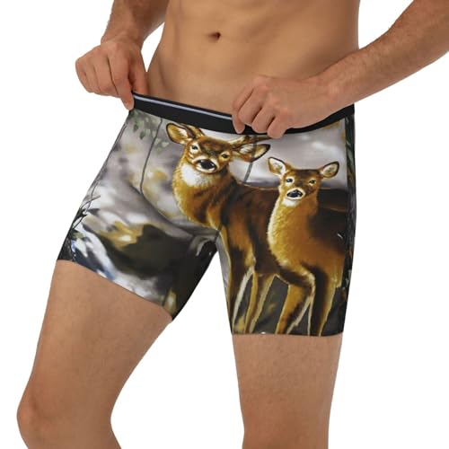 SEAEAGLE Real Tree Camouflage Deer Mens Boxer Briefs Extended Panties Sports Tight Underpants Breathable Elasticity3