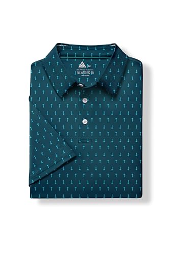 Image of ZITY Mens Golf Polo Shirts Short Sleeve UPF 50+ Performance Moisture Wicking Print Pattern Casual Collared Golf Shirt for Men