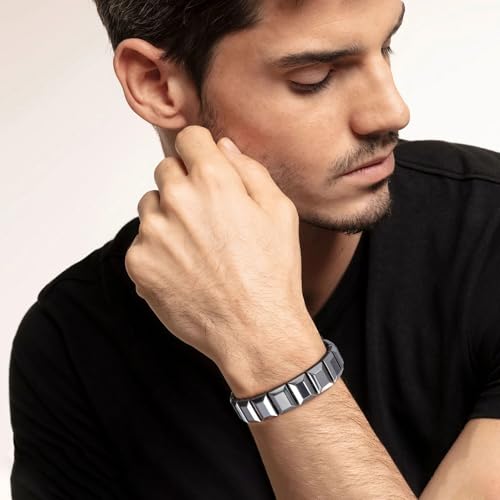 Pulsera natural de hematita para hombre miniatura 6