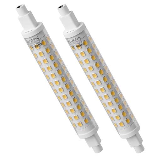 R7s LED 118mm Bombilla 10W Regulable,Luces de Inundación Tipo J de Doble Extremo (100W Halógeno T3 Equivalente),4000K 1000LM,Luz Lineal Lámparas de pared/seguridad/suelo,Paquete de 2 (Blanco Natural)